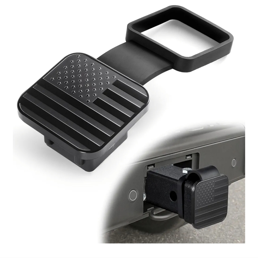 Rubber Trailer Hitch Cover, American Flag Rubber Tow Tube Cover Plug Cap, 2 Inch